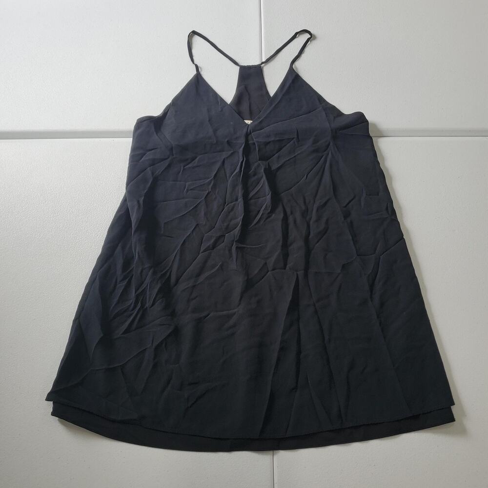 Alice + Olivia Tank womens XS Black Silk Sleeveless Slip Mini A-Line Party